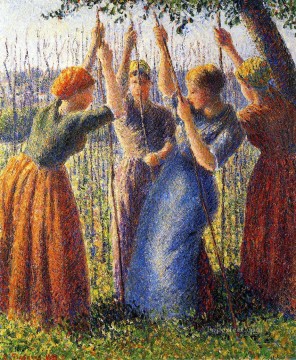 カミーユ・ピサロ Painting - 杭を植える農民の女性 1891年 カミーユ・ピサロ